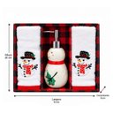 Ver imagem 3 de Kit Banheiro Natalino Boneco de Neve com 2 Toalhas e Porta Sabonete Líquido 3 Peças a: 20cm L: 9cm C