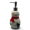 Ver imagem 4 de Kit Banheiro Natalino Boneco de Neve com 2 Toalhas e Porta Sabonete Líquido 3 Peças a: 20cm L: 9cm C