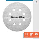 Ver imagem 2 de Kit 100 Disco de Lixa Velcro Branco 8 Furos 180mm Grão 80