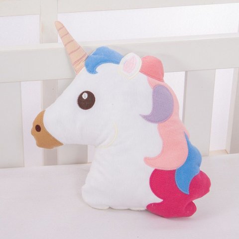 Almofada Decorativa Safari Infantil para Bebê e Crianças em Pelúcia:unicórnio