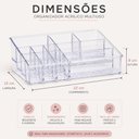 Ver imagem 6 de Porta Maquiagem Acrilico com 14 Divisorias Organizador Transparente para Cosmeticos Joias Bijuterias