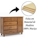 Ver imagem 6 de Cômoda 4 Gavetas 1 Porta 100% Madeira Maciça Ariel Imbuia Brilho