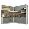 Armário de Cozinha Completa de Canto 459cm Branco Cinza Agata Madesa 01 - 3