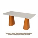 Ver imagem 6 de Mesa Sala de Jantar 6 Lugares Retangular Madeira Maciça Fortaleza Espresso Móveis Marrom/Champagnhe/Off White