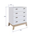 Ver imagem 3 de Cômoda Quarto Infantil Retrô para Bebê com 4 Gavetas 71,5 Cm Cor:branco