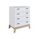 Ver imagem 2 de Cômoda Quarto Infantil Retrô para Bebê com 4 Gavetas 71,5 Cm Cor:branco
