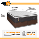 Ver imagem 3 de Cama Box Baú Casal Colchão Casal Queen Catalunha Molas Ensacadas 158x198x36cm