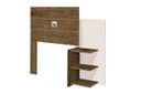 Ver imagem 2 de Cabeceira Acap para Cama Box Solteiro com Prateleiras Laterais para Objetos Cor Jequitiba/off White