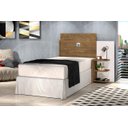Ver imagem 1 de Cabeceira Acap para Cama Box Solteiro com Prateleiras Laterais para Objetos Cor Jequitiba/off White