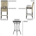 Ver imagem 2 de Mesa Bistrô e 4 Banquetas Roma Preta Corda Náutica Estofado 6 Trama Original