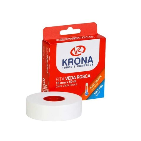 Fita Veda Rosca Agua Quente e Fria - 18mm X 50m - Krona