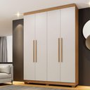 Ver imagem 2 de Guarda Roupa Viena 4 Portas 3 Gavetas 8 Prateleiras - Beneti Cinamomo Off