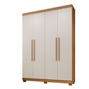 Ver imagem 1 de Guarda Roupa Viena 4 Portas 3 Gavetas 8 Prateleiras - Beneti Cinamomo Off