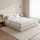 Ver mais imagens de Cama Estofada Casal Luxuosa Revestida em Linho Premium:linho Off White