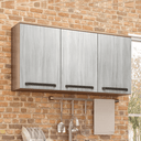 Ver imagem 2 de Armario Sapateira Aereo para Parede Completa Multiuso 120cm - Montana