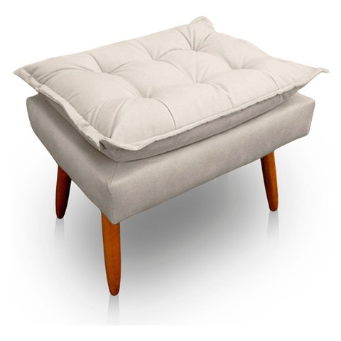 Puff Decorativo Opala Quarto Recepção Penteadeira Decoração Pés Palito Acabamento Perfeito Suede