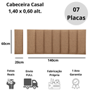 Ver imagem 5 de Cabeceira Casal Linho Marrom Placa Modulada Estofada Ripada Adesiva
