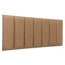 Ver imagem 1 de Cabeceira Casal Linho Marrom Placa Modulada Estofada Ripada Adesiva