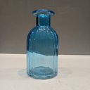 Ver mais imagens de Vaso Garrafa Decorativo de Vidro Azul 14x7x7cm Enfeite Sala Mesa Estante Flores