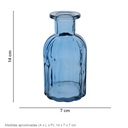 Ver imagem 3 de Vaso Garrafa Decorativo de Vidro Azul 14x7x7cm Enfeite Sala Mesa Estante Flores