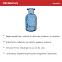 Ver imagem 2 de Vaso Garrafa Decorativo de Vidro Azul 14x7x7cm Enfeite Sala Mesa Estante Flores