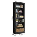 Ver imagem 2 de Kit com 02 Estantes Livreiros 1404 Qmovi Preto