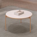 Ver imagem 2 de Mesa de Centro Redonda para Sala Pé Metal Nala D04 Off White - Mpozenato