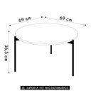 Ver imagem 4 de Mesa de Centro Redonda para Sala Pé Metal Nala D04 Off White - Mpozenato