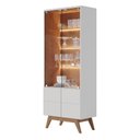 Ver imagem 2 de Sala de Jantar com Cristaleira e Buffet Noronha Off White/freijó - Colibri