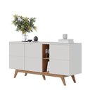 Ver imagem 3 de Sala de Jantar com Cristaleira e Buffet Noronha Off White/freijó - Colibri