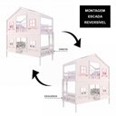 Ver imagem 6 de Beliche Infantil Casinha Dos Sonhos com Fechamento Inferior Branco e Rosa Megamobília