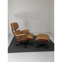 Ver imagem 2 de Poltrona Charles Eames com Puff - Pau Ferro em Couro Caramelo
