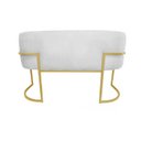 Ver imagem 5 de Namoradeira Poltrona Decorativa Luana Suede Branco com Base Dourada - Fm
