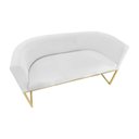 Ver imagem 6 de Namoradeira Poltrona Decorativa Luana Suede Branco com Base Dourada - Fm