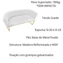 Ver imagem 2 de Namoradeira Poltrona Decorativa Luana Suede Branco com Base Dourada - Fm