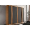 Ver imagem 1 de Guarda Roupa Casal 6 Portas e 2 Gavetas Grécia Naturale-grafite Rufato