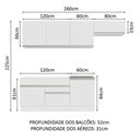 Ver imagem 4 de Armário de Cozinha Completa 260cm Branco Glamy Madesa 03