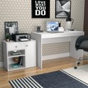Ver imagem 1 de Conjunto Mesa e Armário Home Office Nova Mobile Branco
