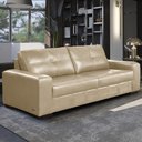 Ver imagem 1 de Sofá Decorativo 2 Lugares Turim 150cm Couro Bege G58 - Gran Belo