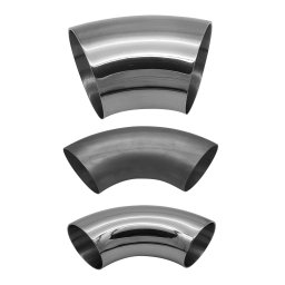 Curva 90° Inox 304 - 1/2" (12,70mm) - Polido - 3 Unidades - 3