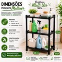 Ver imagem 2 de Estante Organizadora 3 Andares Prateleira Preta Multiuso Reforcada Lavanderia Dispensa Sala Cozinha