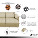 Ver imagem 3 de Sofá Retrátil Manual Sala de Estar Nolan Bipartido 257cm Conforto Premium em Couro Bege G58 - Gran B