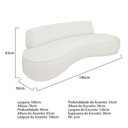 Ver imagem 7 de Sofá Curvo 3 Lugares Orgânico Amsterdã 200cm Bouclé - Amarena Móveis Cor Branco