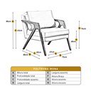 Ver imagem 4 de Poltrona Mona Luxo Base em Madeira Maciça Castellar Móbile Bege Claro