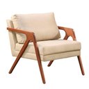 Ver imagem 1 de Poltrona Mona Luxo Base em Madeira Maciça Castellar Móbile Bege Claro