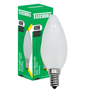 Kit 6 Lâmpadas Incandescente Taschibra Vela 40w E14 Leitosa 110v
