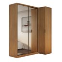 Ver imagem 7 de Guarda Roupa de Canto Porta de Correr 3 Portas 2 Espelhos Altezza Belmax:freijó