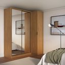 Ver imagem 1 de Guarda Roupa de Canto Porta de Correr 3 Portas 2 Espelhos Altezza Belmax:freijó