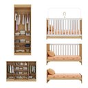Ver imagem 5 de Quarto de Bebê Completo com Berço Americano 3 em 1 Colchão Teddy Multimóveis Mp4672 Madeirado/