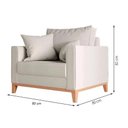 Ver imagem 5 de Poltrona Beny Pés e Base em Madeira Linho Cru Rr Decor